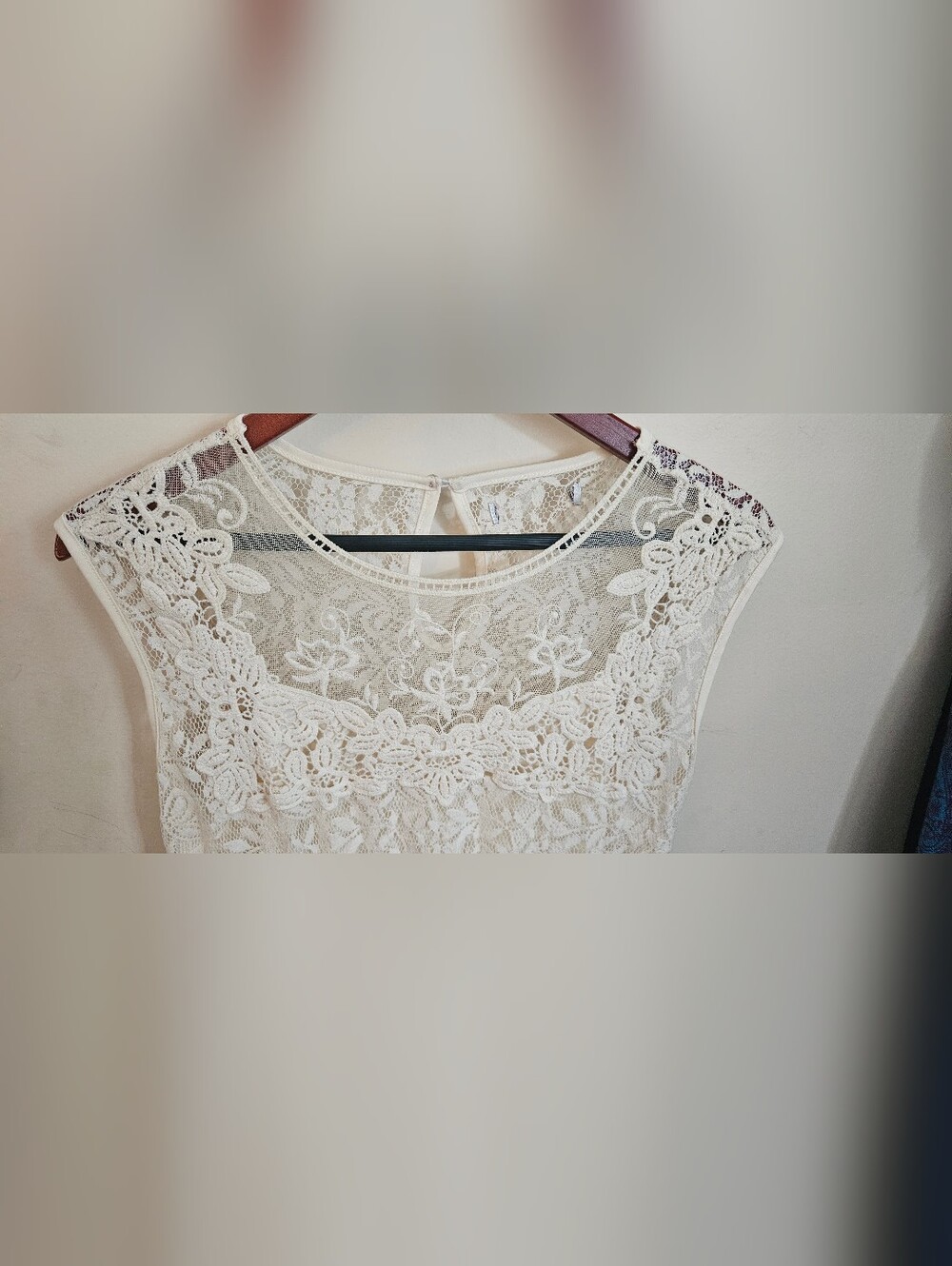 Vintage Cream Lace Mini Dress - Picture 7 of 7